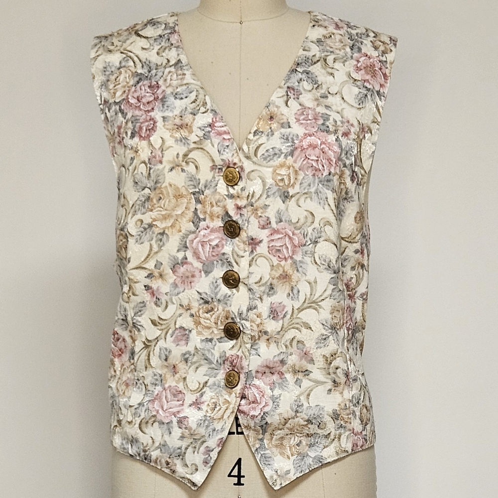 Floral Button-Up Vest
